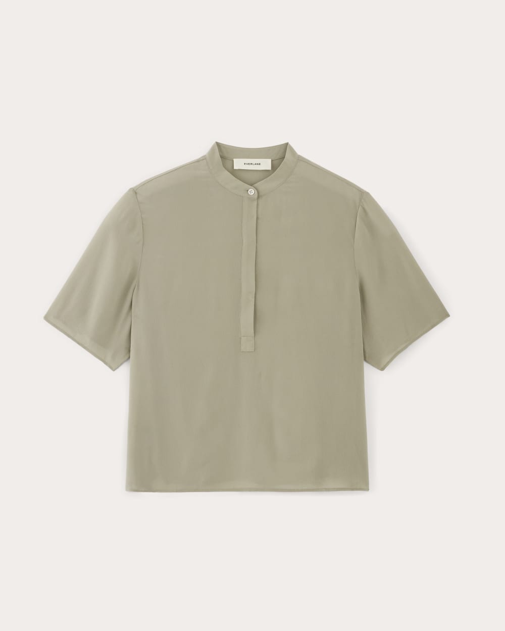 The Popover Top in Washable Silk in Seagrass — alternate view