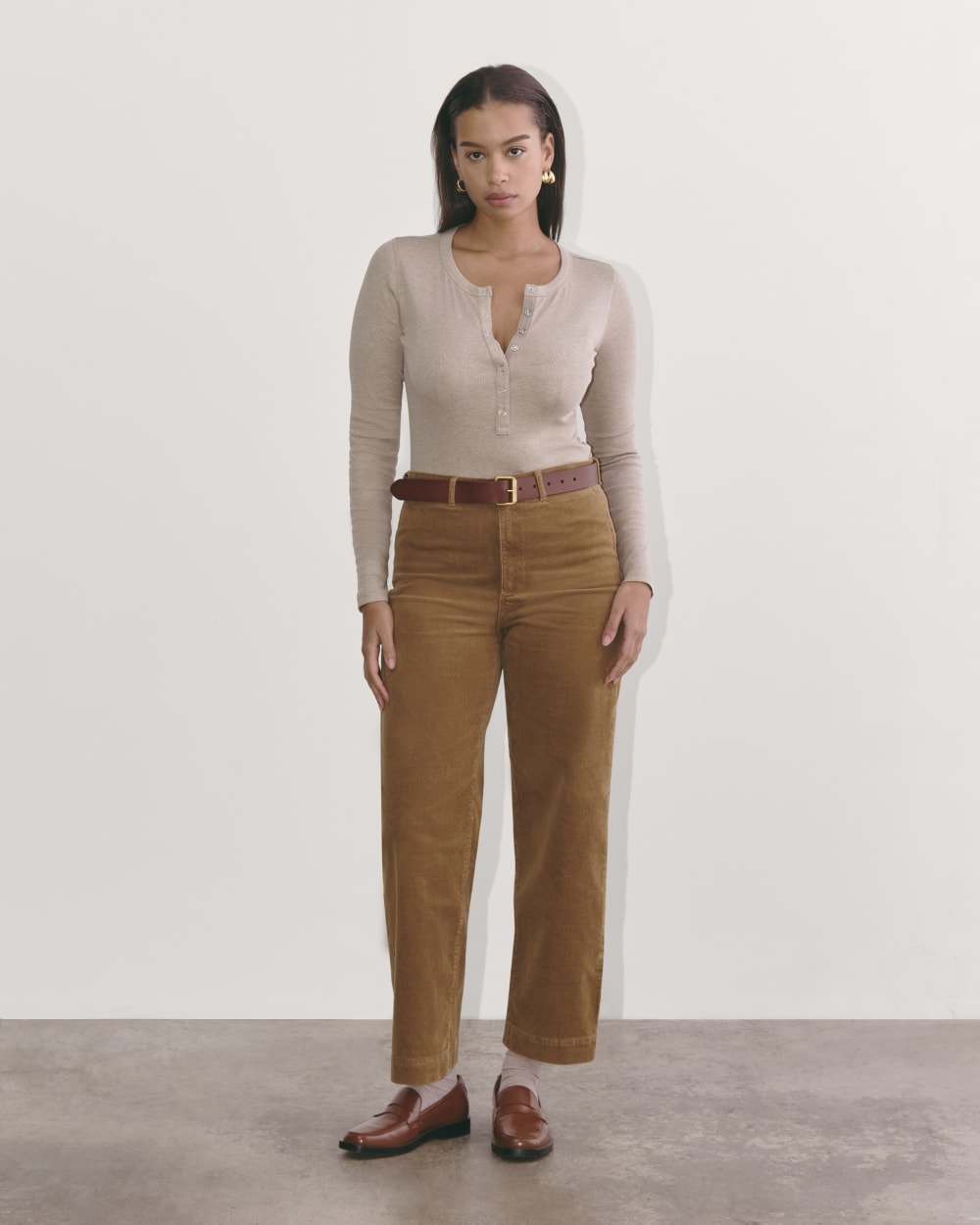 The Sailor Pant in Corduroy in Toasted Coconut — detail view