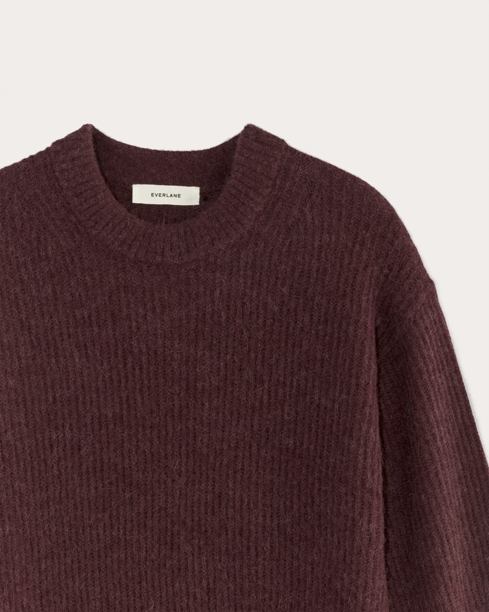 The Cocoon Crew in Alpaca in Burgundy — detail view