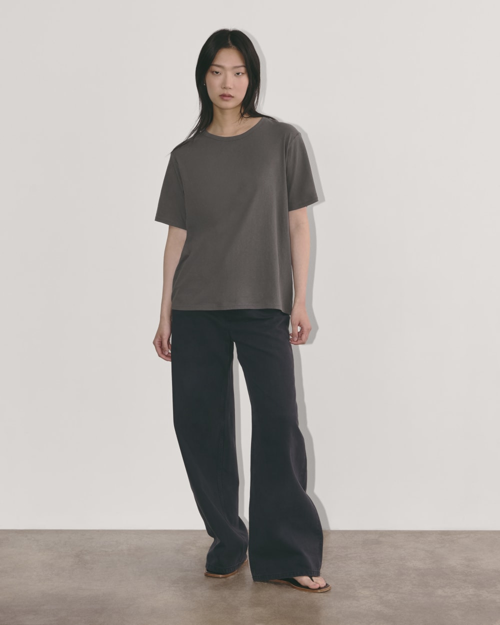 The Air Tee in Graphite — detail view
