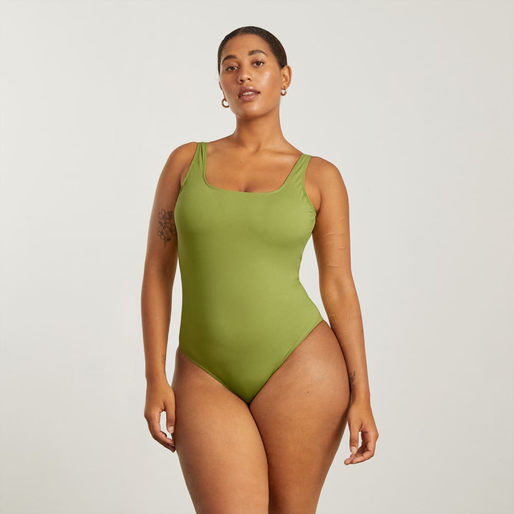 The Square-Neck One-Piece in Pepper — front view