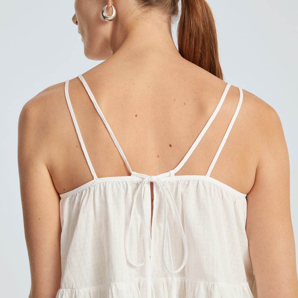 The Billow Cami in White — detail view