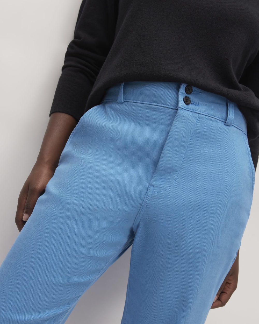 The Organic Straight-Leg Pant in Heritage Blue — detail view