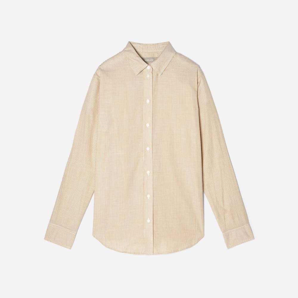 The Must-Have Shirt in Silky Cotton in Golden Palm / White — alternate view