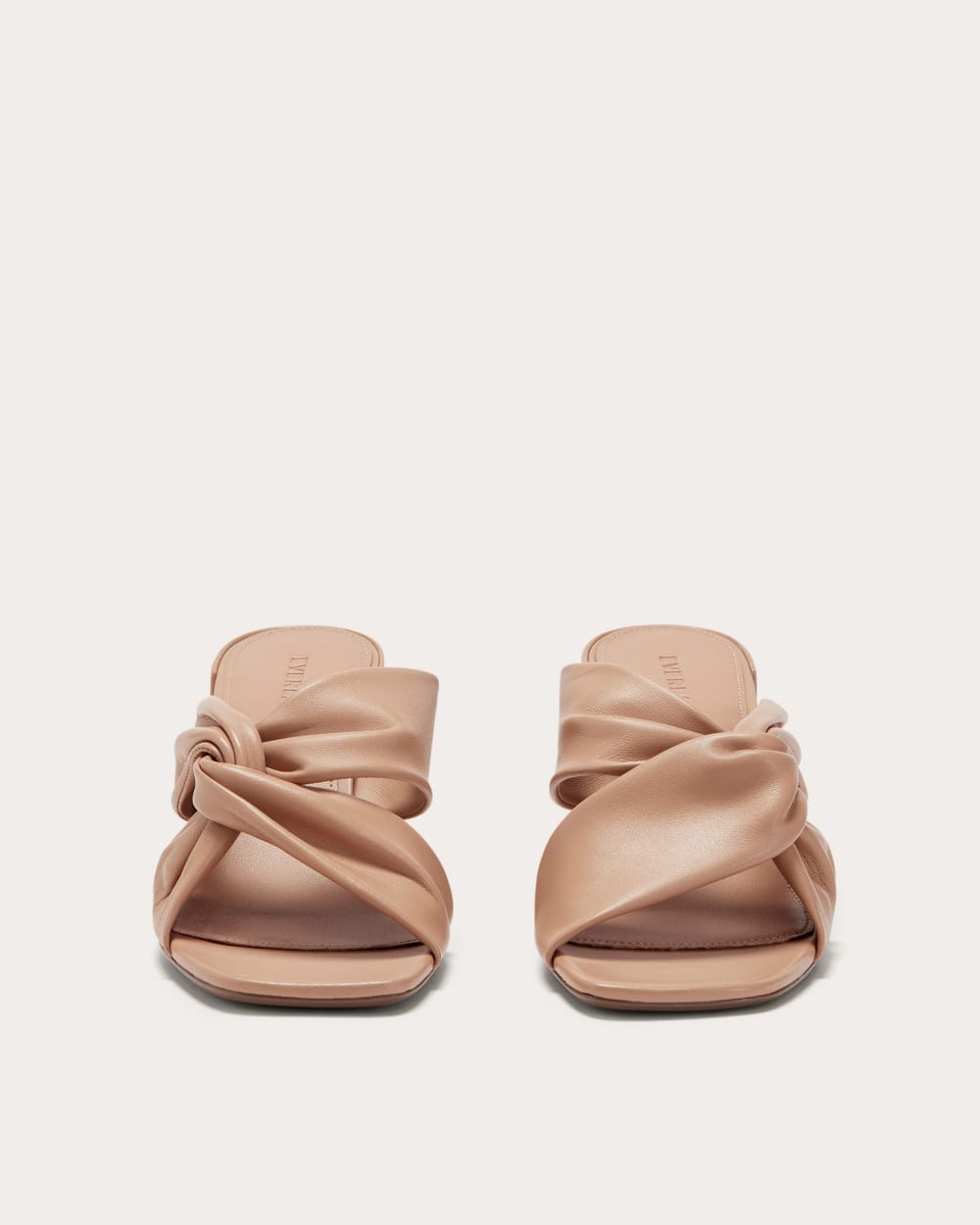 The Day Twist Heel in Blush Tan — detail view