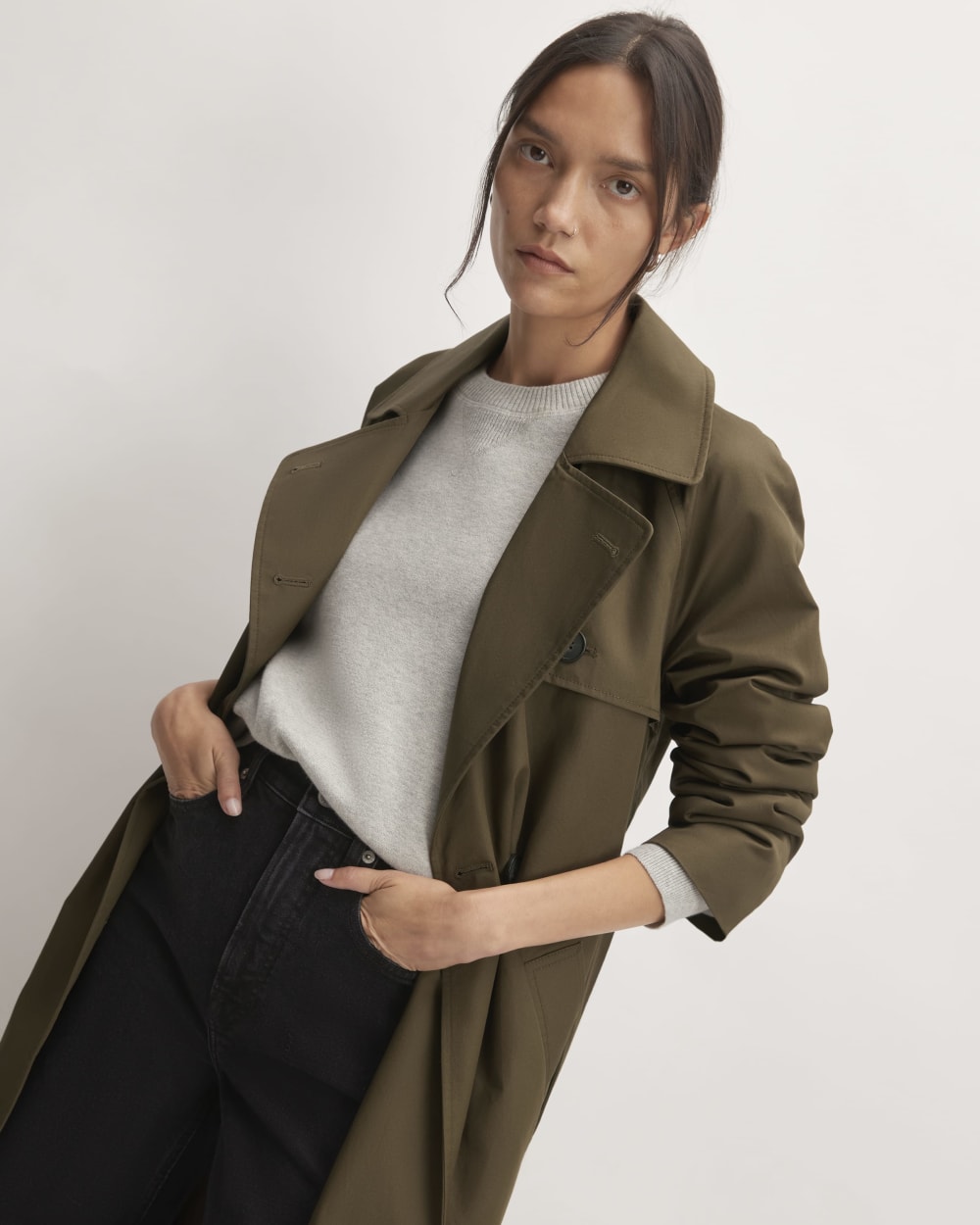 The Trench Coat in Beech — detail view