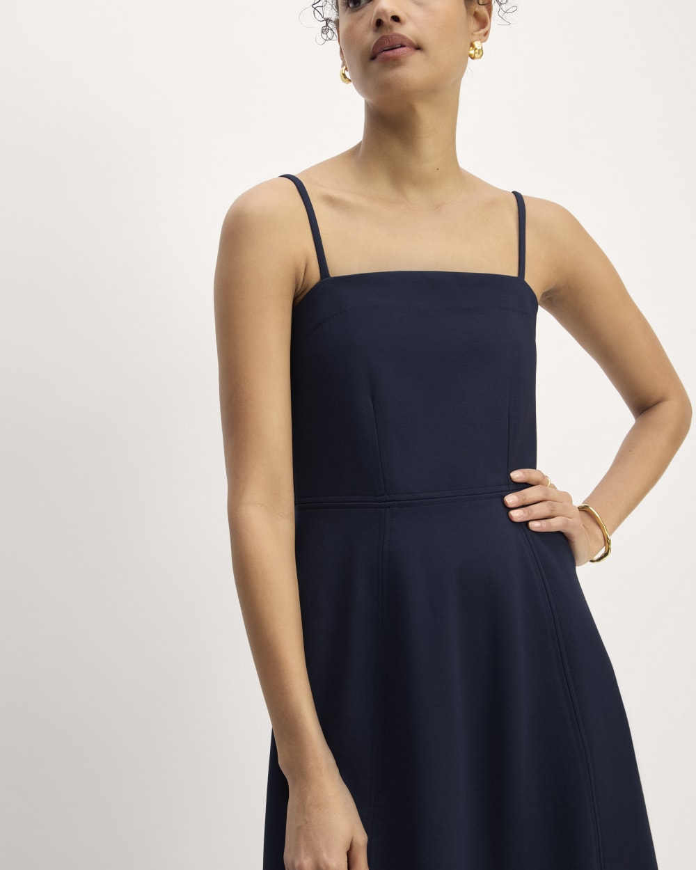 The Dream Everywhere Dress in Navy — detail view