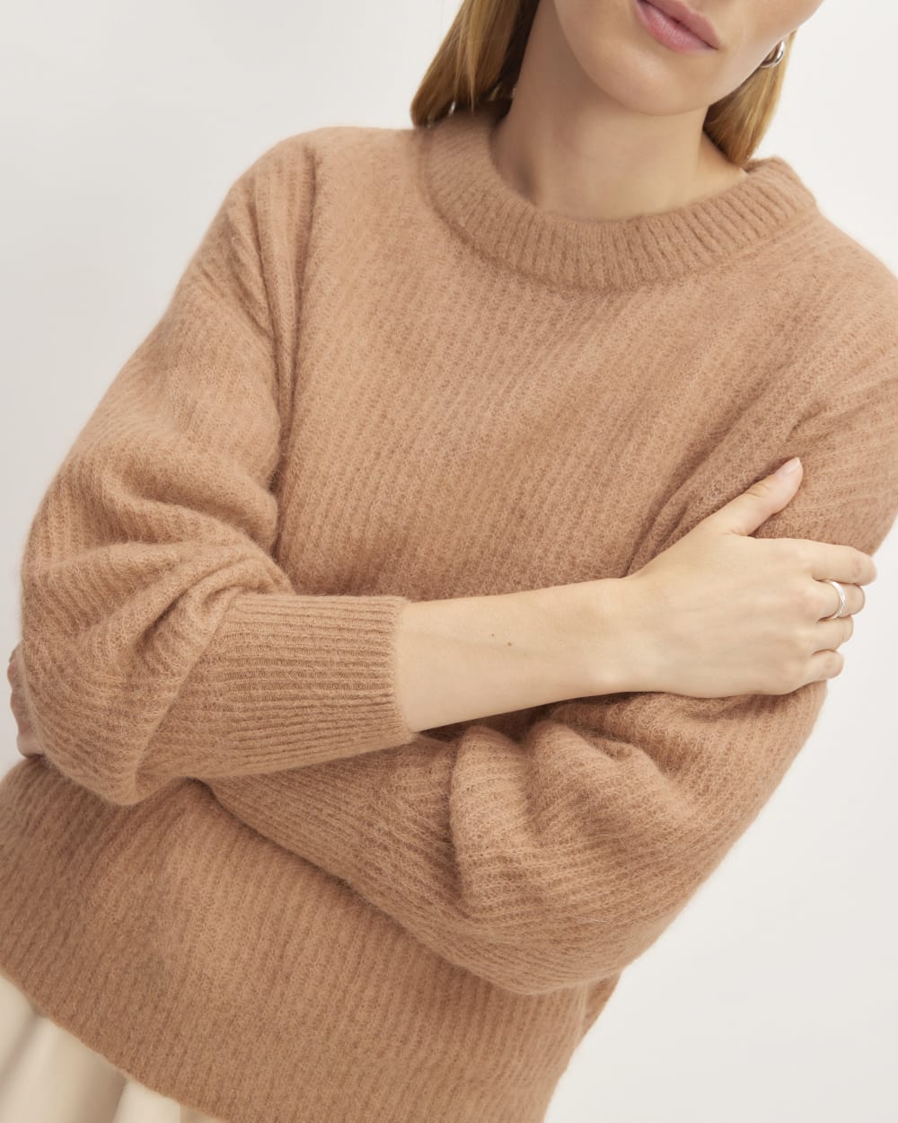 The Cocoon Crew in Alpaca in Warm Taupe — detail view