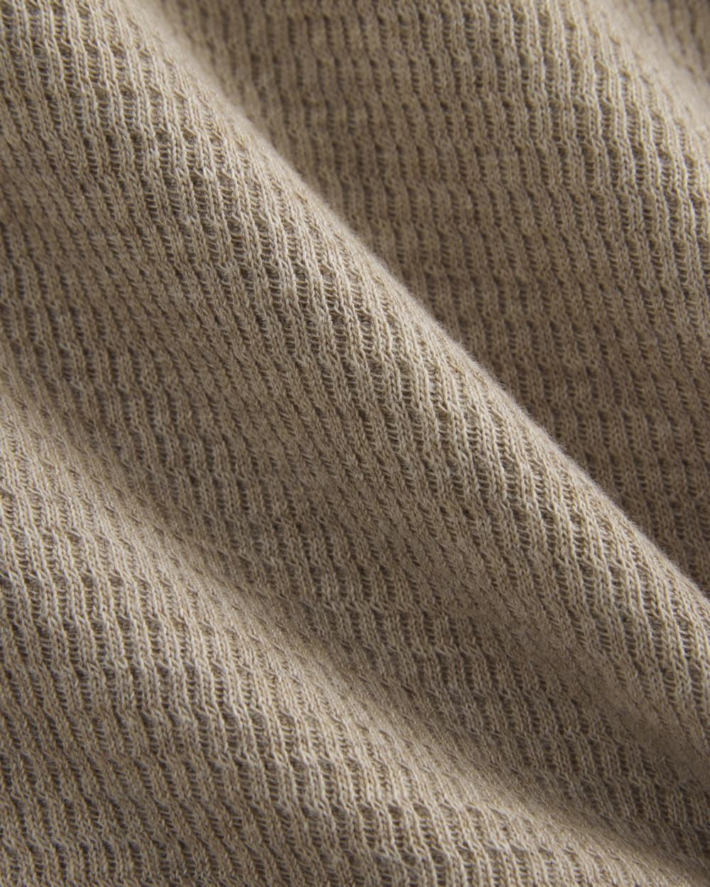 Shrunken Tee in Cozy Waffle in Heathered Oatmeal — detail view