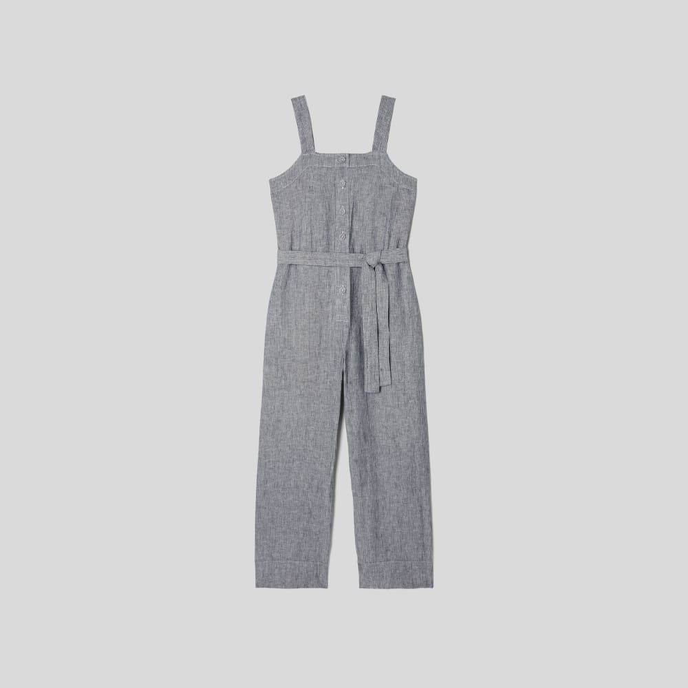 The Linen Jumpsuit in Canvas Tan / Navy — alternate view