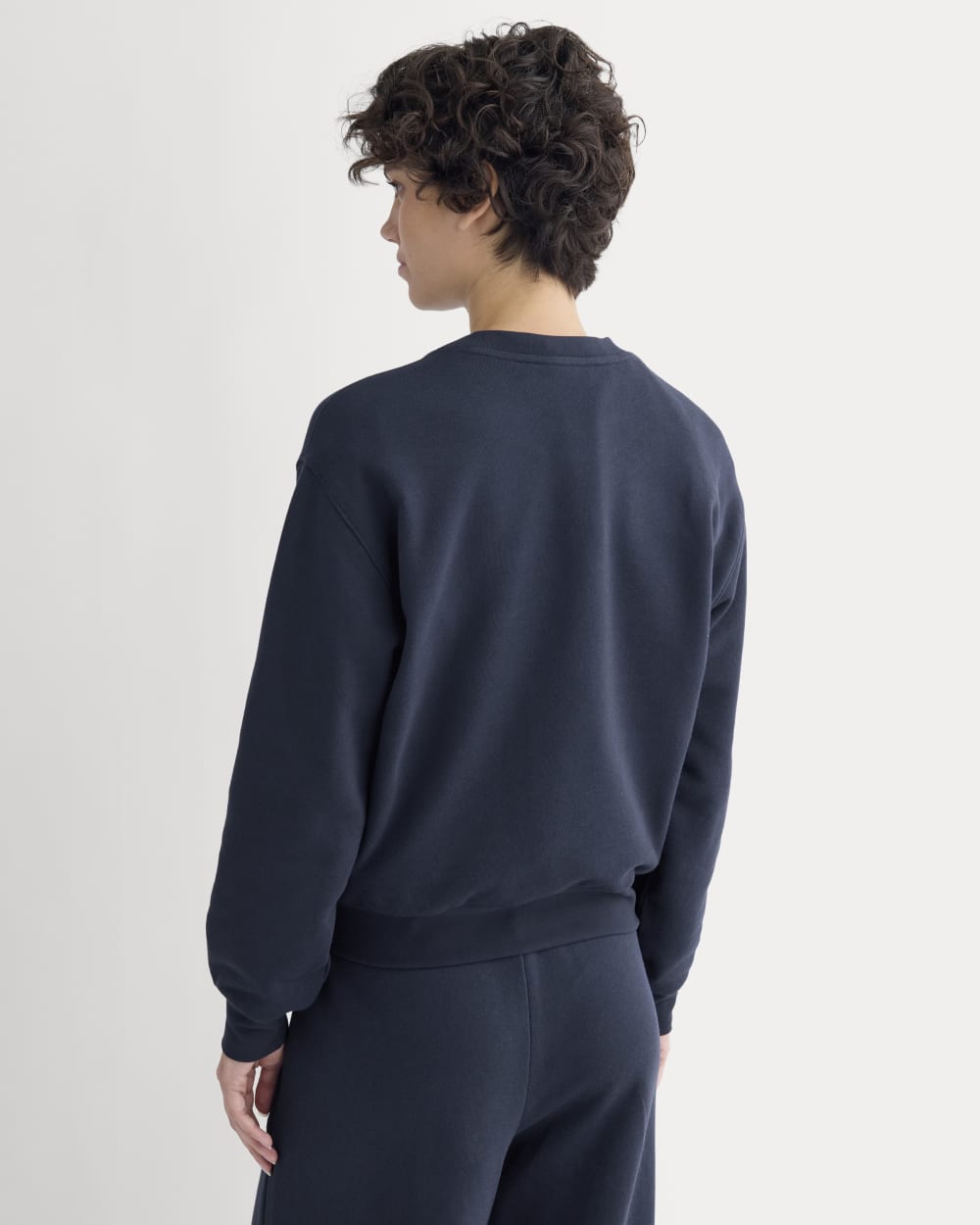 Lightweight Terry Blouson Crew in Navy — detail view