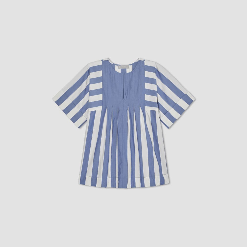 The Poplin Tunic in Mazarine Blue / Bone — alternate view