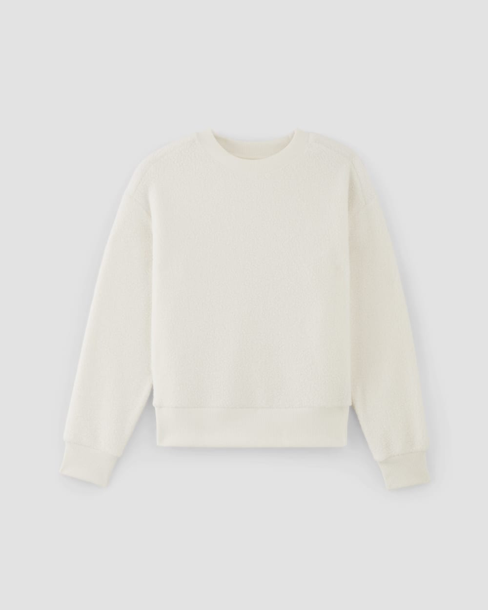 The ReNew Fleece Oversized Crew in Bone — alternate view