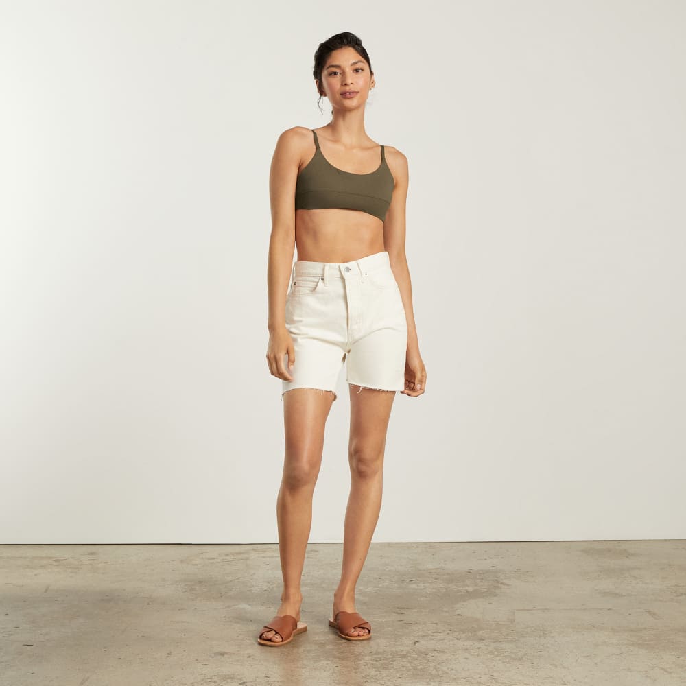 The Scoop-Neck Bikini Top in Beech — detail view
