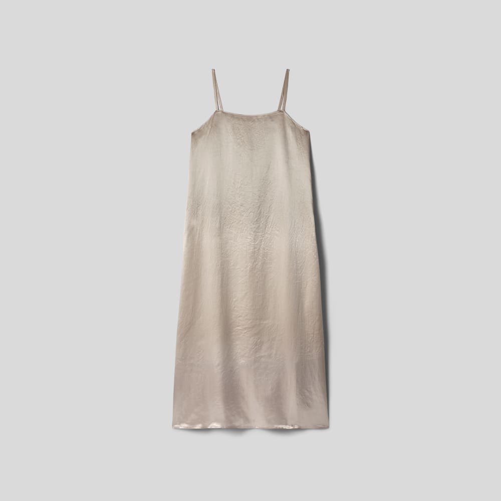 The Satin Square-Neck Slip Dress in Cream — alternate view