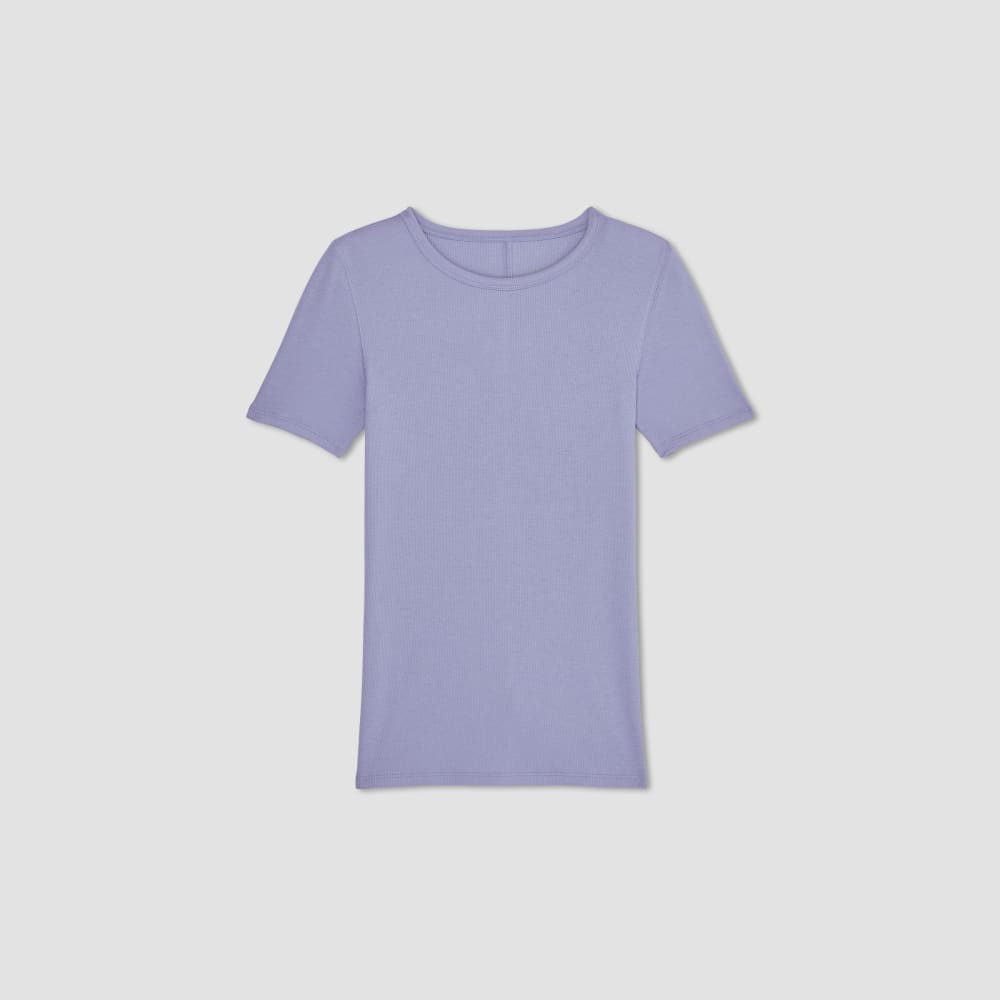 The Pima Micro-Rib Crew Tee in Cornflower Blue — alternate view