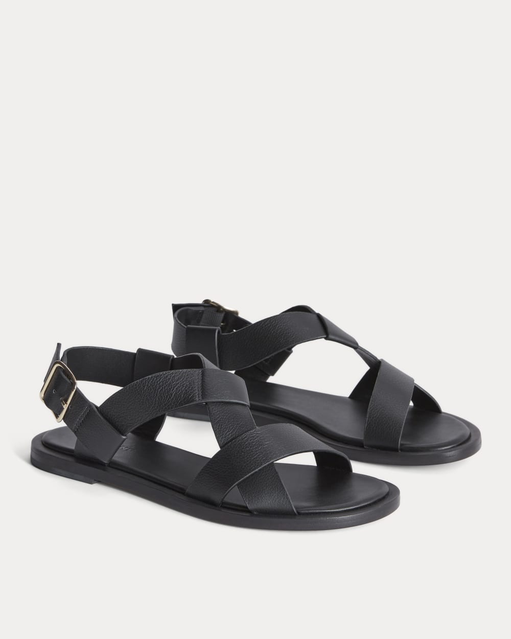 The City Strap Sandal in Black — detail view