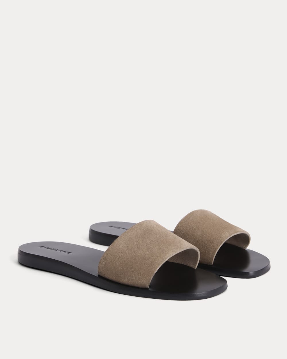 Suede Slide Sandal in Almond Buff Suede — alternate view