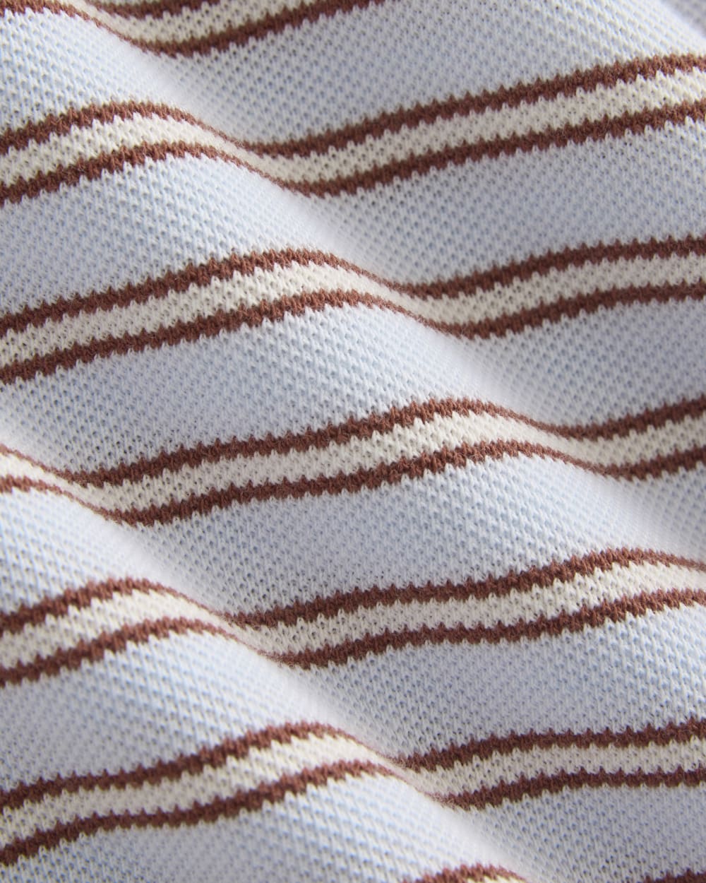 Pique Boxy Polo in Skywriting/Henna/Gardenia — detail view