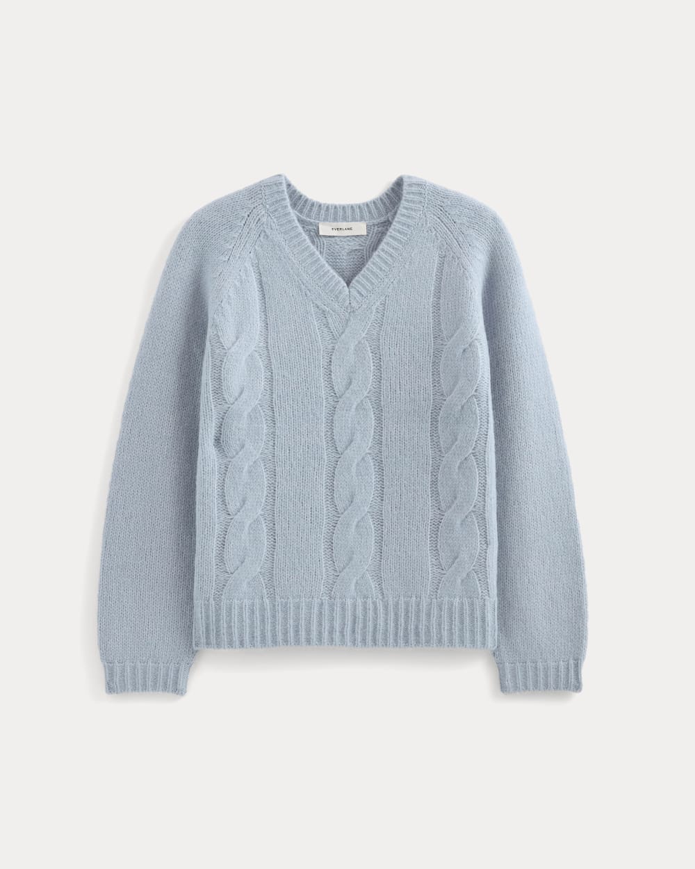 Cloud Cable V-Neck Sweater in Forever Blue — alternate view