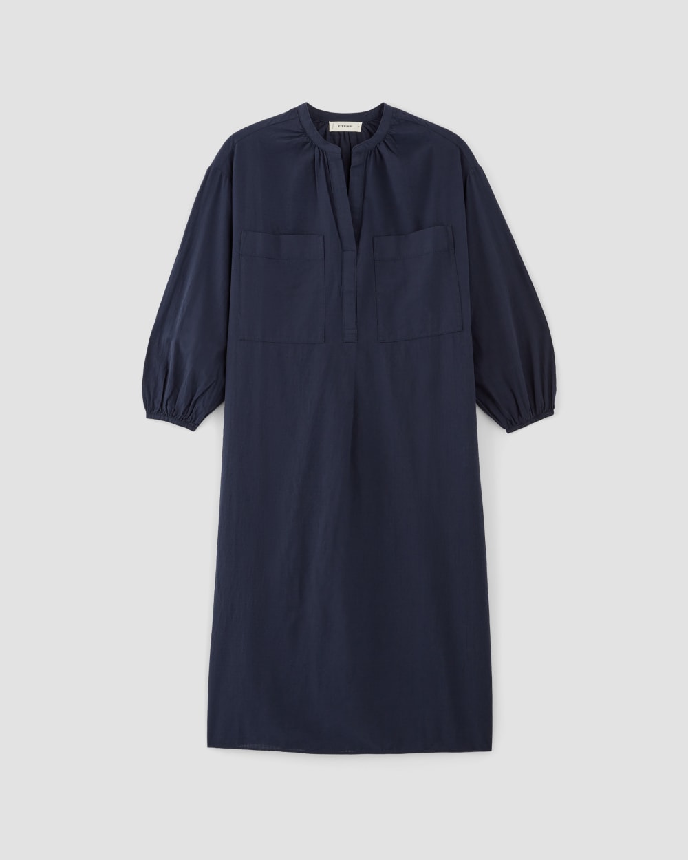 The Gauze Caftan Dress in Navy — alternate view