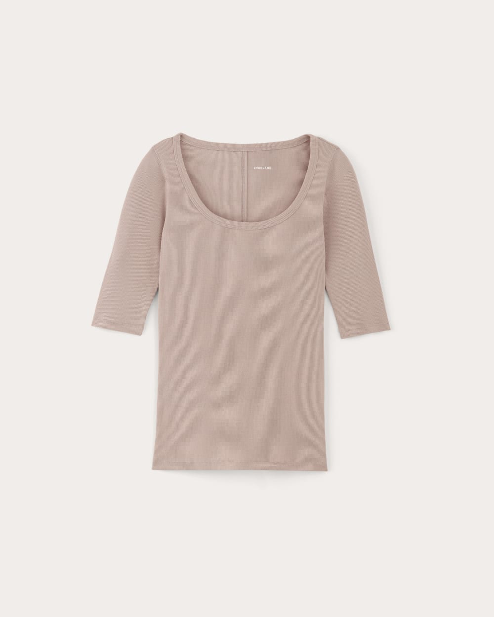 The Luxe Rib Scoop-Neck Tee in Dusty Rose — alternate view
