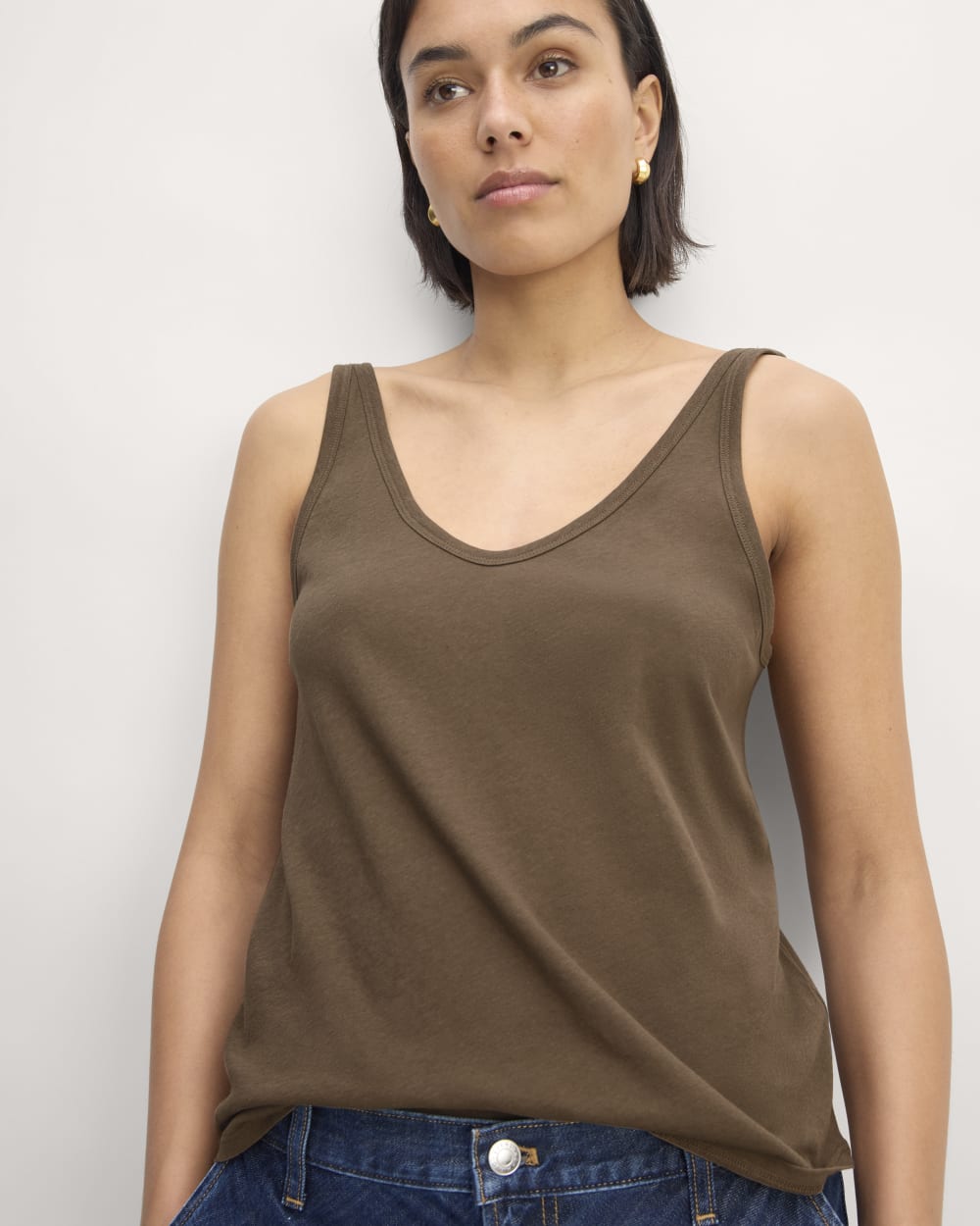 The Air Cami in Cocoa — detail view