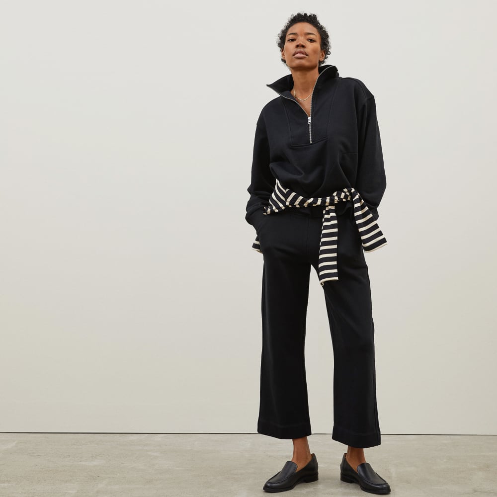 The Track Half-Zip in Black — detail view
