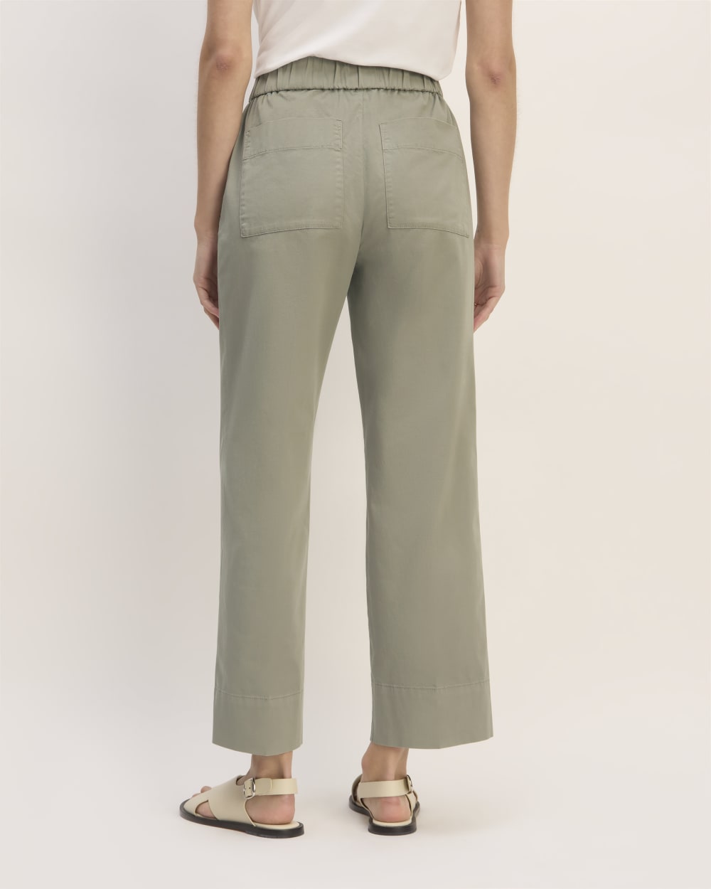 The Easy Pant in Sage Green — detail view