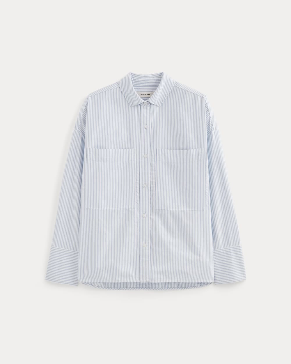 The Boxy Oxford in White / Blue — alternate view