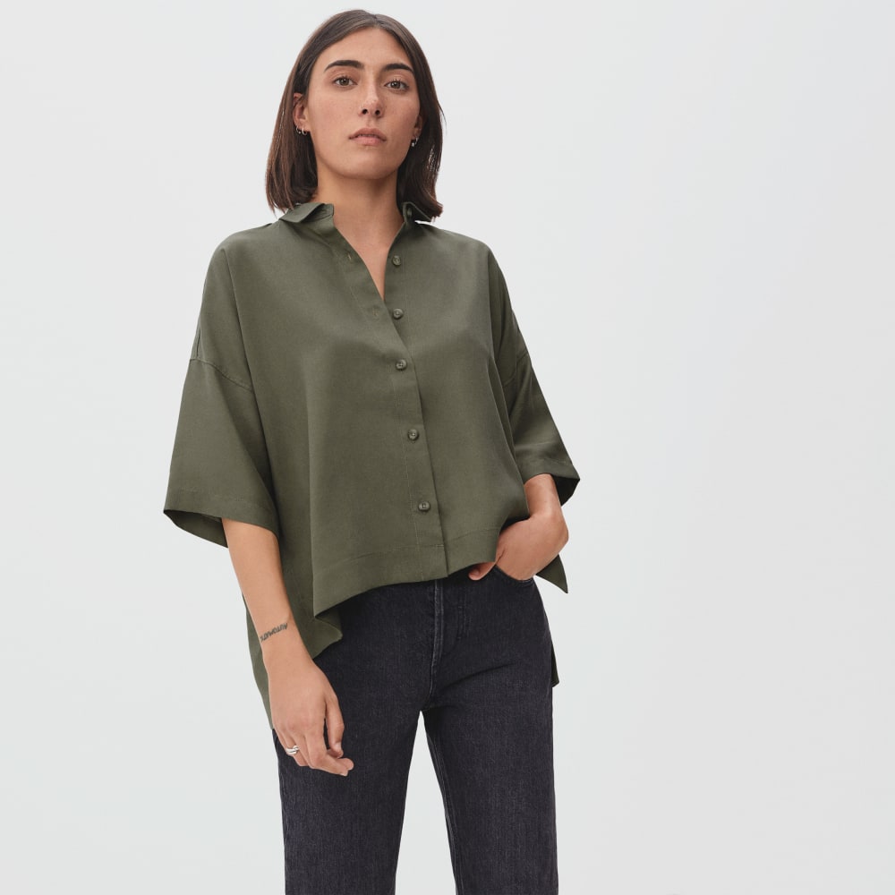 The Drapey Square Shirt in Kalamata — alternate view
