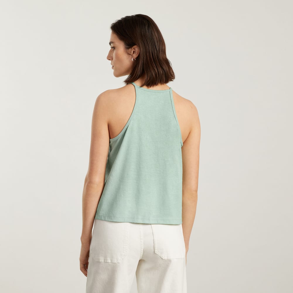 The Hemp Cutaway Tank in White Sage — detail view