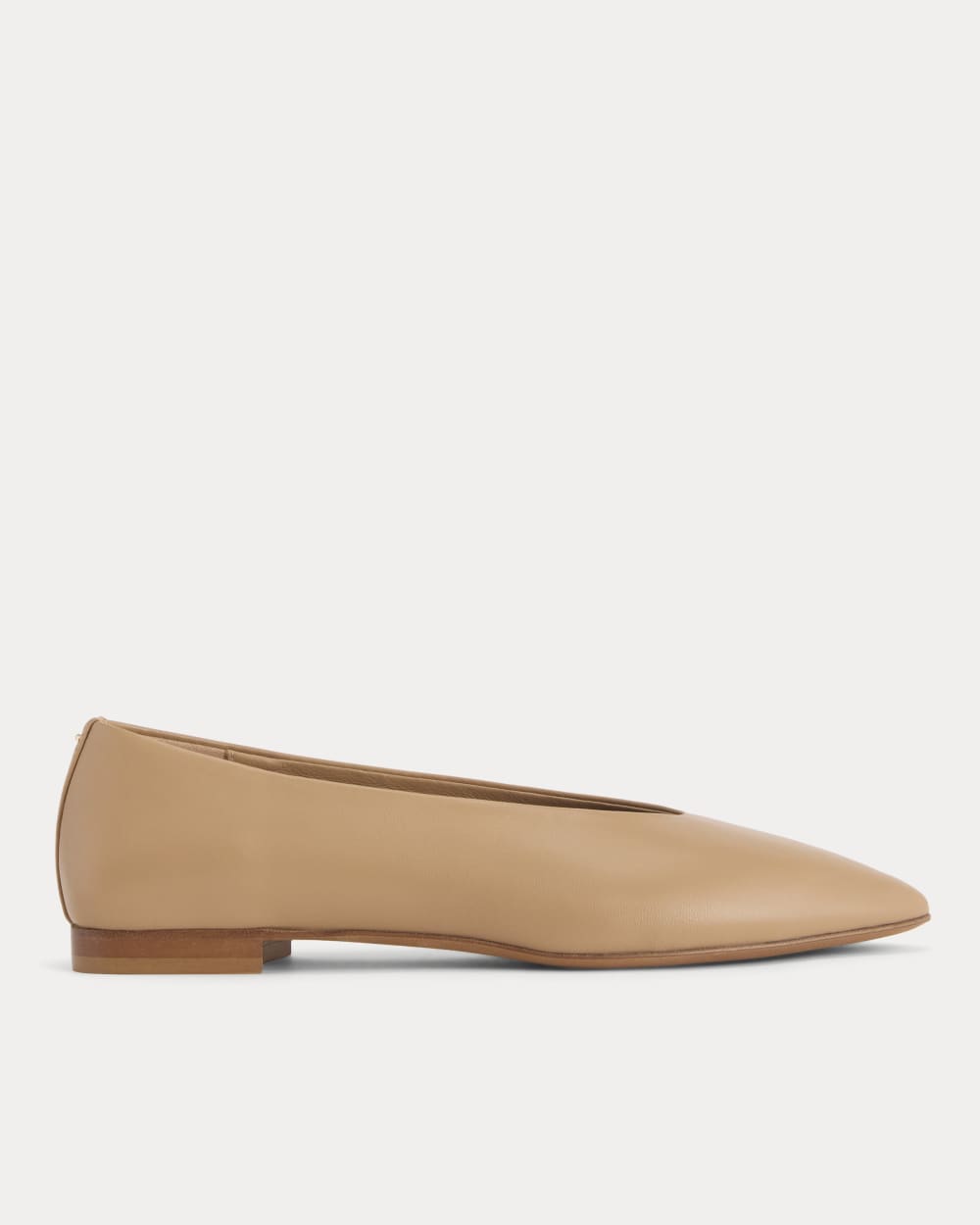 Made in Italy Almond-Toe Flat in Affogato — front view
