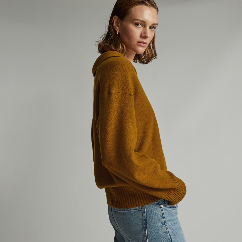 The Cashmere Polo in Tapenade — detail view