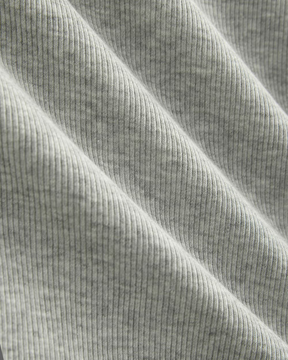 The Luxe Rib Crew in Classic Heather Grey — detail view