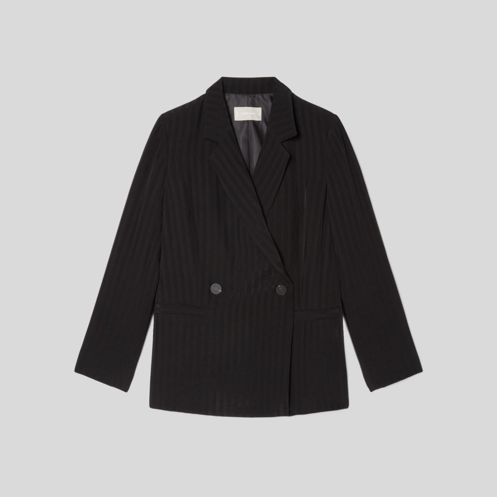 The Drapey City Stripe Blazer in Black — alternate view