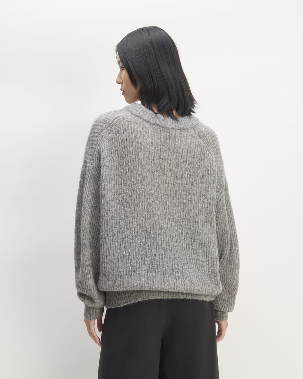 The Cocoon Crew in Alpaca in Heathered Stone — detail view