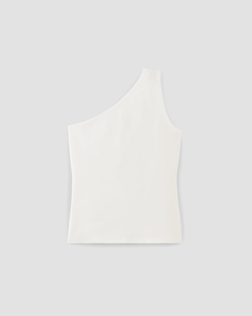 The Form One-Shoulder Tank in White — alternate view