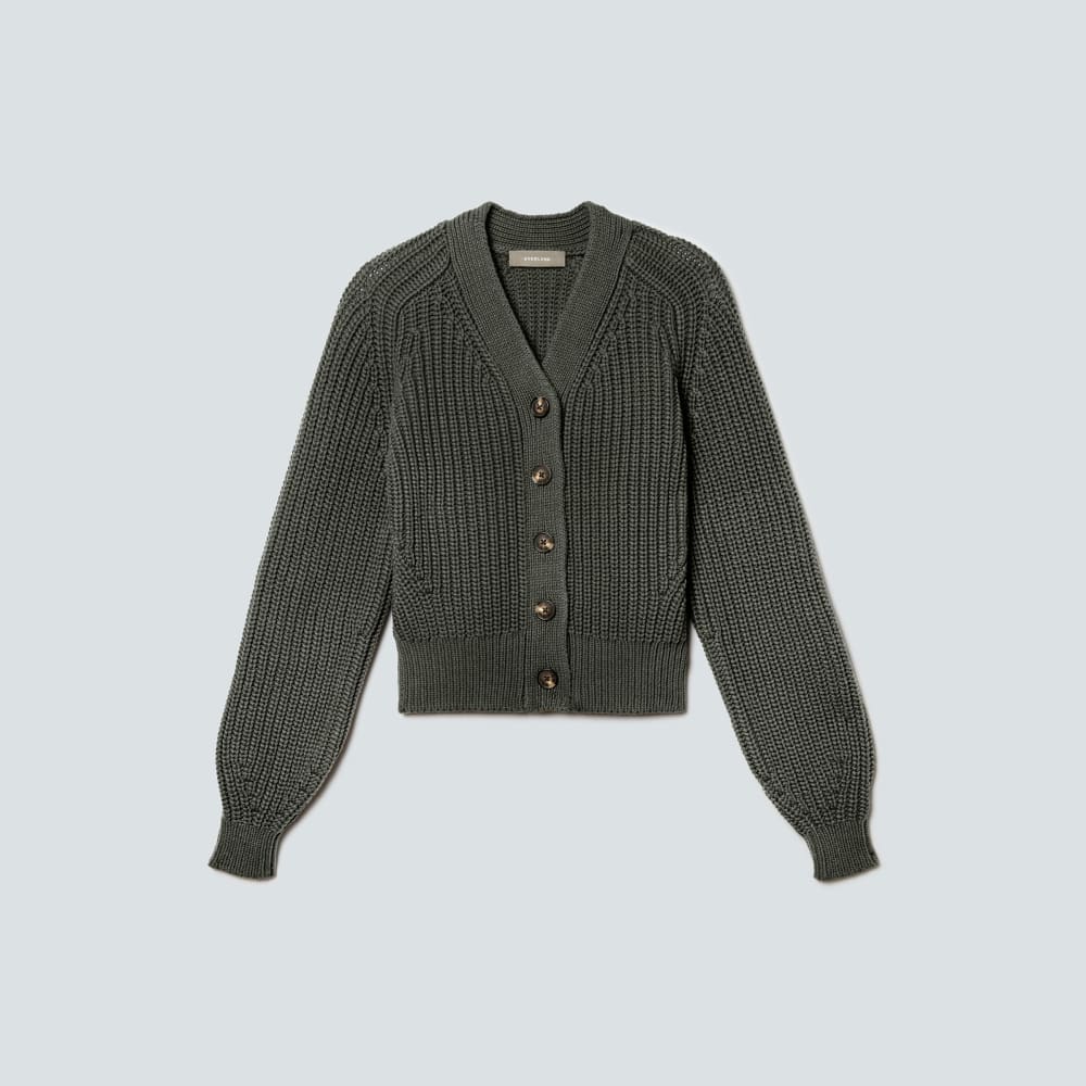 The Texture Cotton Cardigan in Kambaba — alternate view