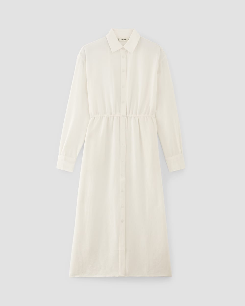 The Mini Jacquard Stripe Shirt Dress in Bone — alternate view