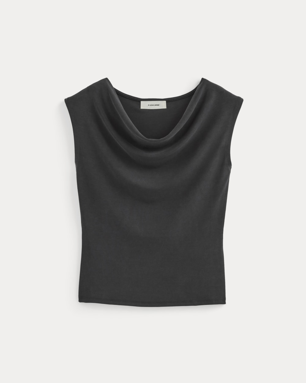 The Draped Top in Butterknit in Black — alternate view