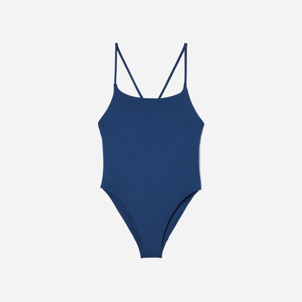 The String One-Piece in Blue Dusk — front view