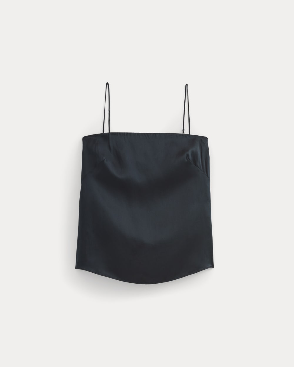 Thin Strap Cami in Silk Charmeuse in Navy — alternate view