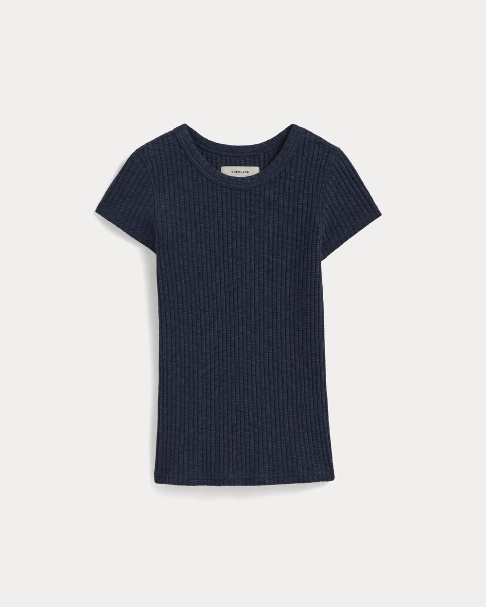 The Cozy Rib Tee in Navy — alternate view