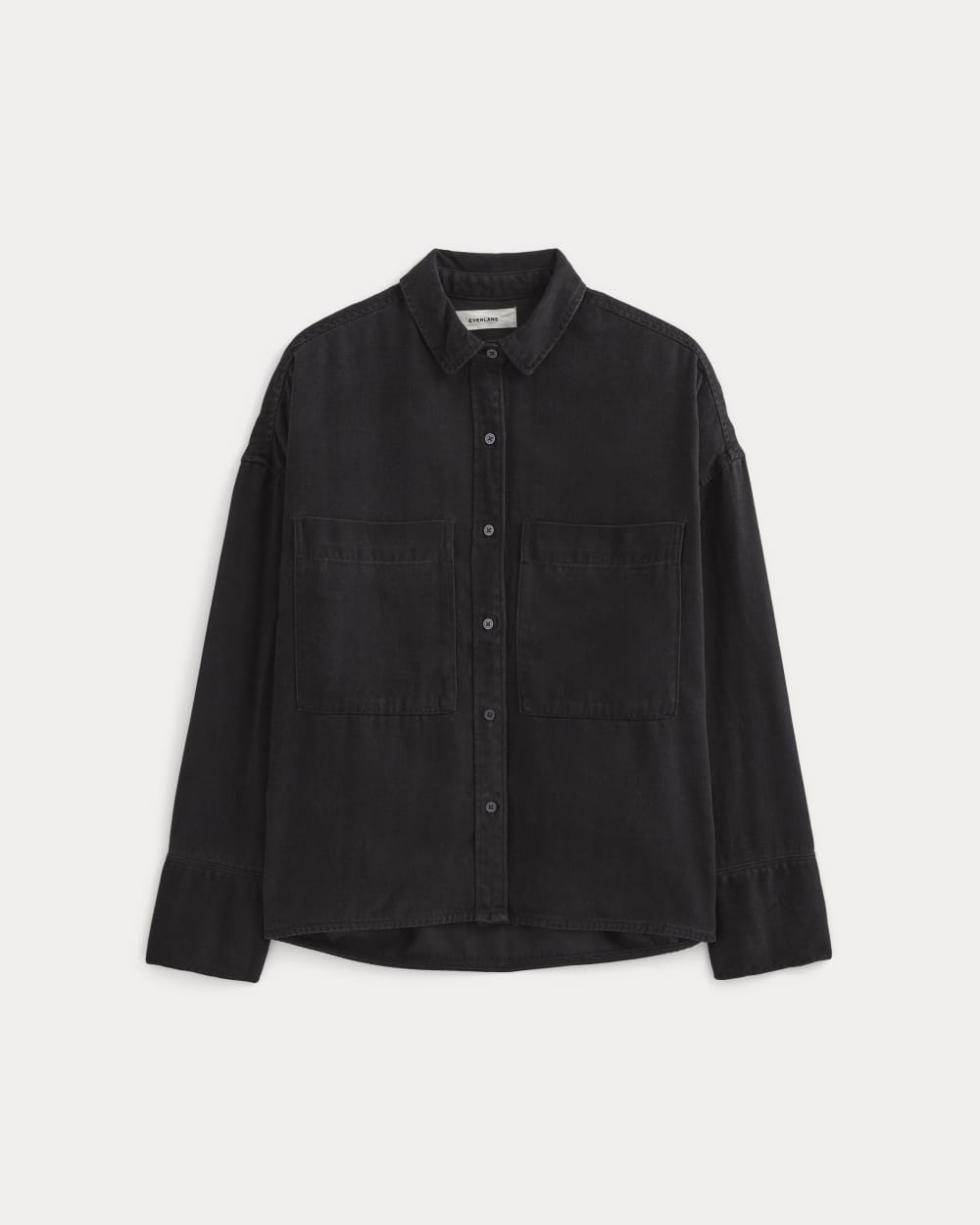 The Boxy Overshirt in Buttersoft in Black — alternate view