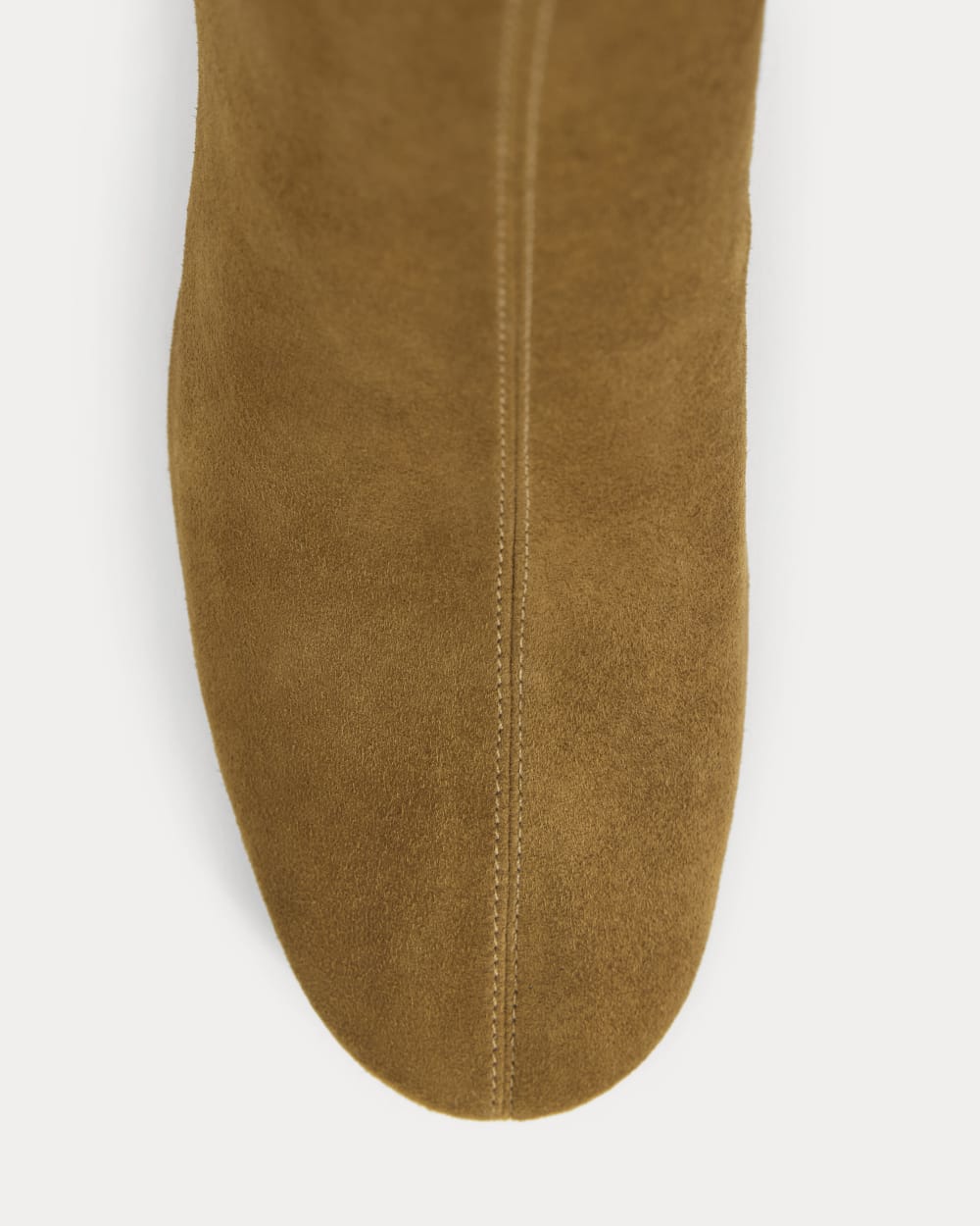 Leather Curved-Heel Boot in Russet — detail view
