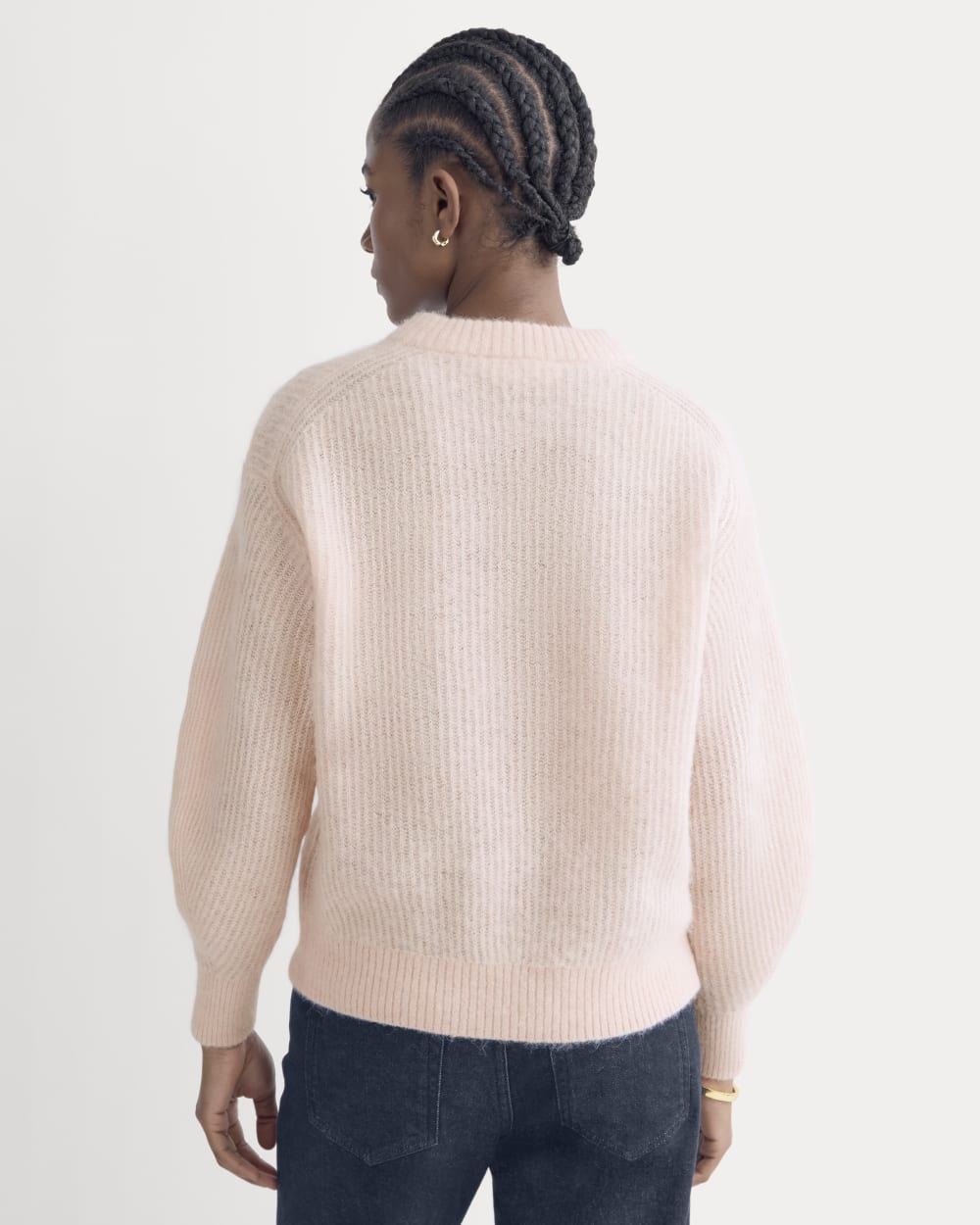 The Cocoon Crew in Alpaca in Soft Rose — detail view
