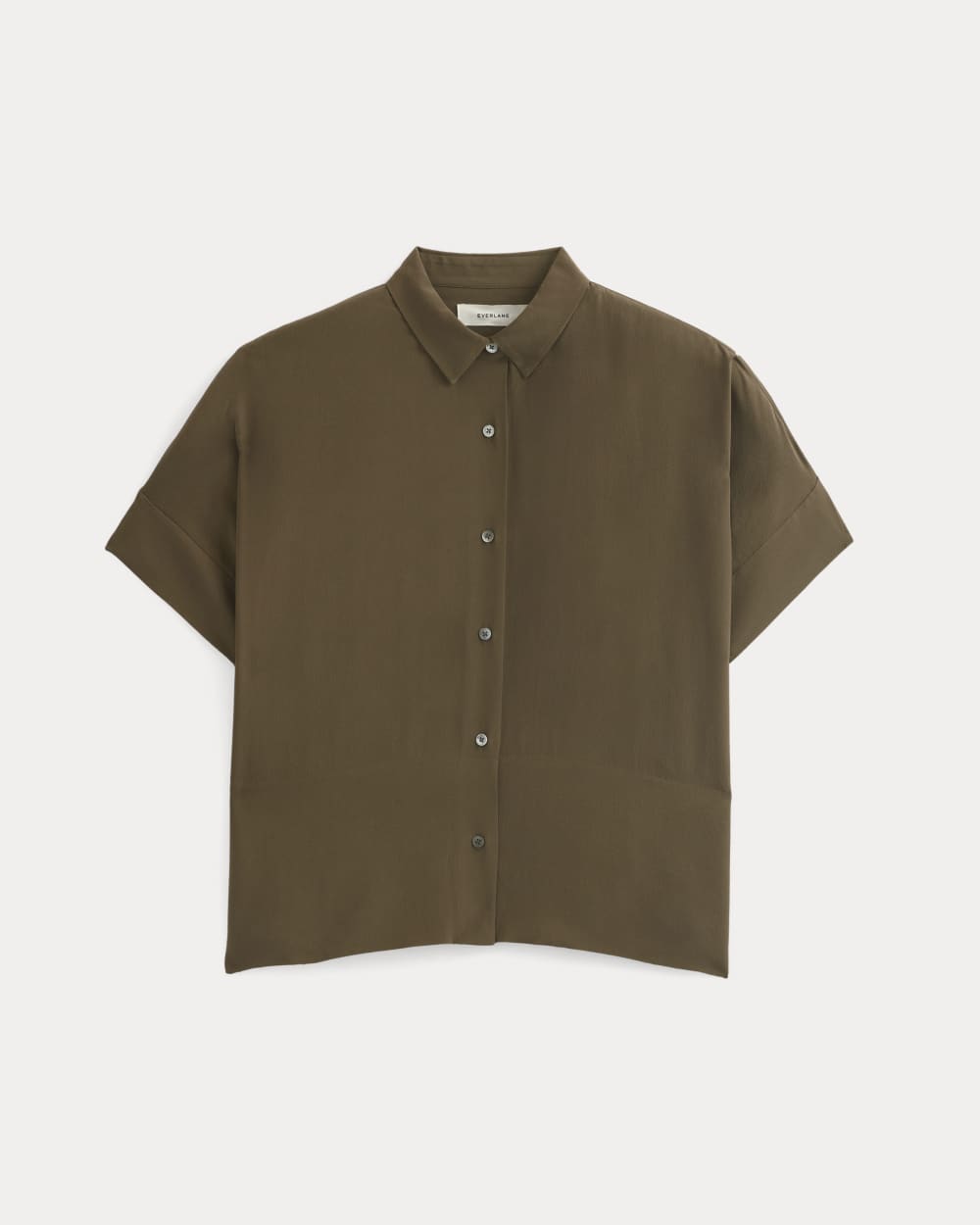 The Boxy Shirt in Washable Silk in Beech — alternate view