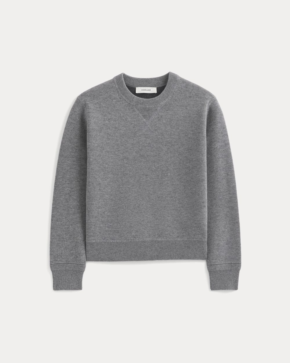 Double Knit Crew in Cotton Merino in Mid Grey/Graphite — alternate view