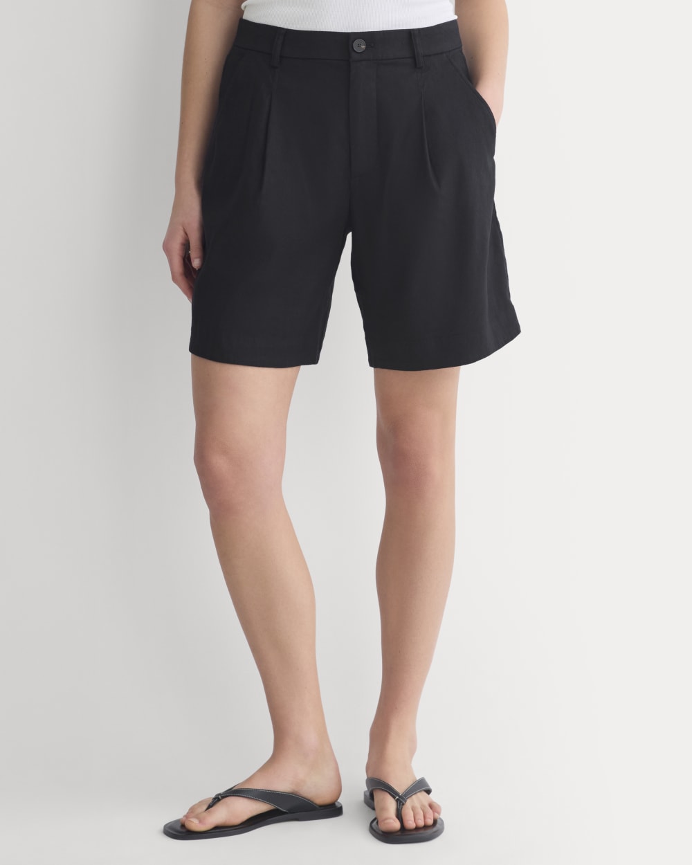 Tailored A-Line Short in Black — detail view